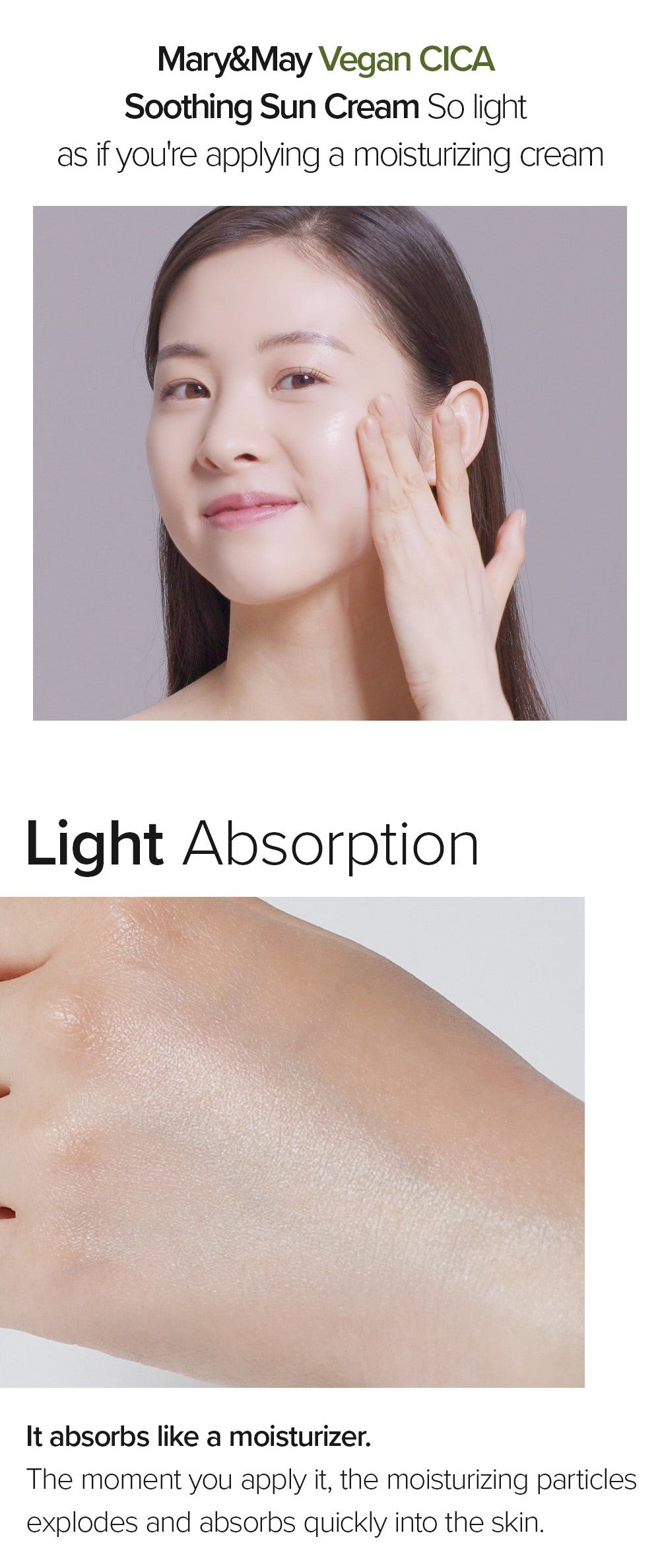 [Mary&May] CICA Soothing Sun Cream SPF50+ PA++++ - 50ml