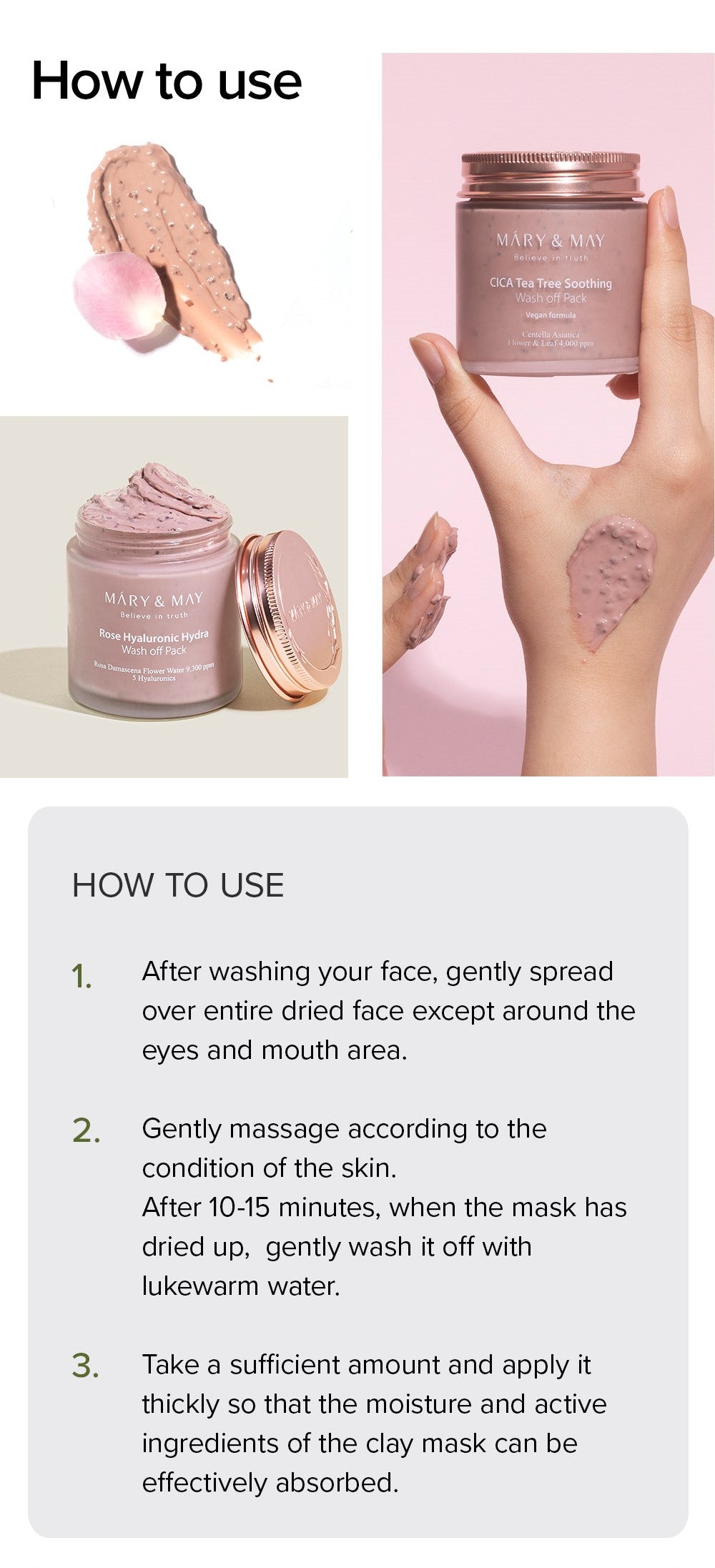 [Mary&May] Rose Hyaluronic Hydra Wash Off Pack 125g