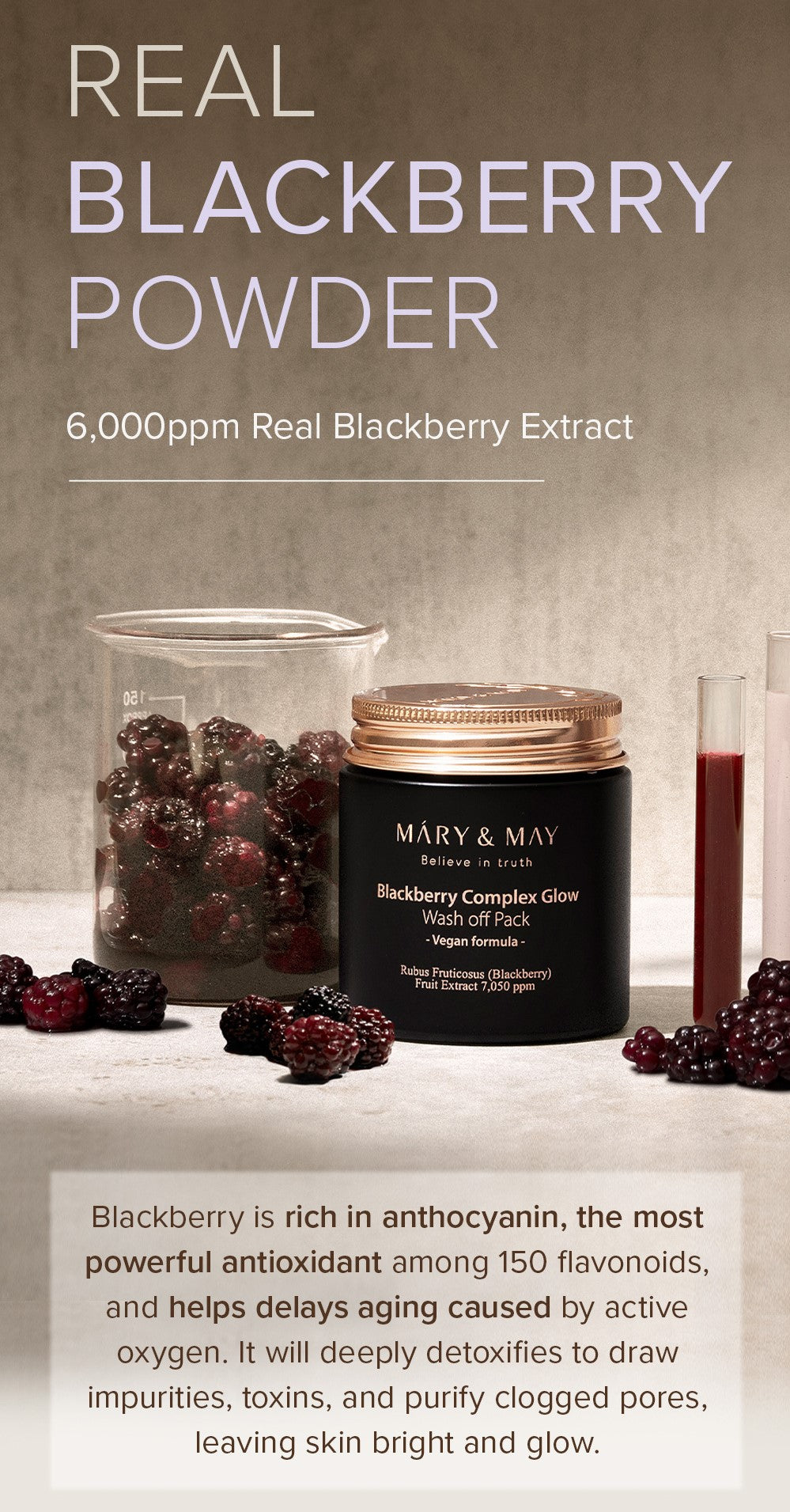 [Mary&May] Blackberry Complex Glow Wash off Pack 125g