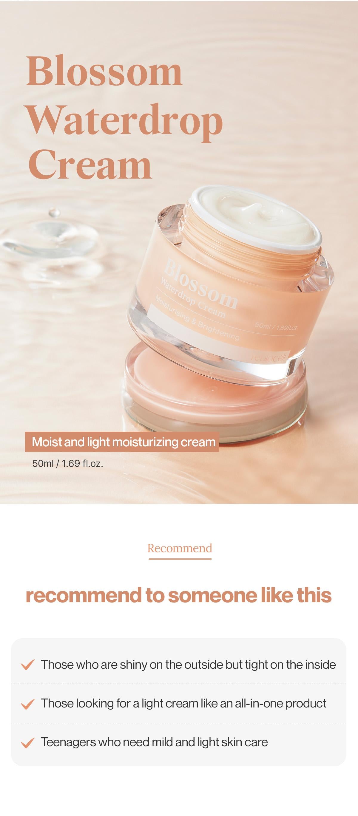 [Reblocell] Blossom Waterdrop Cream 50ml