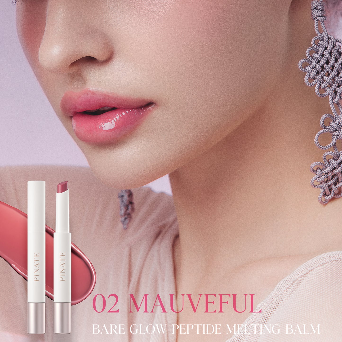 [Pinate] Bare Glow Peptide Melting Balm - 02 Mauveful 1.8g