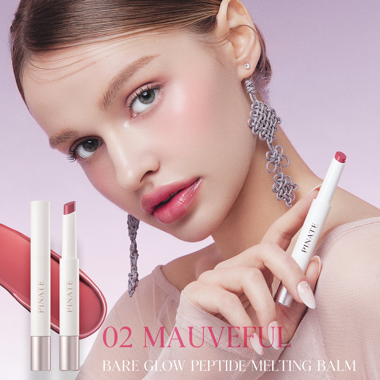 [Pinate] Bare Glow Peptide Melting Balm - 02 Mauveful 1.8g