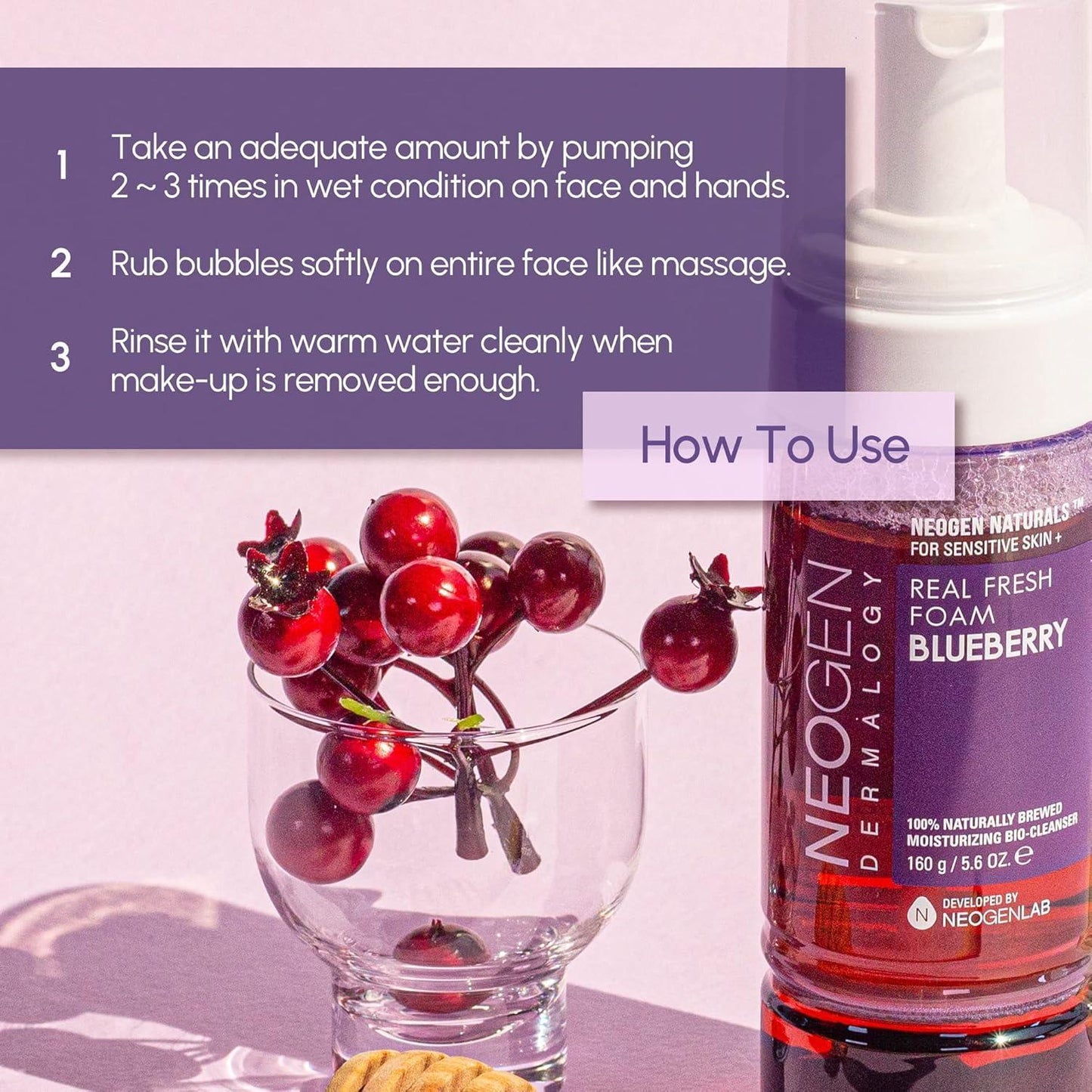 [NeoGen] DERMALOGY REAL FRESH FOAM CLEANSER BLUEBERRY 160G