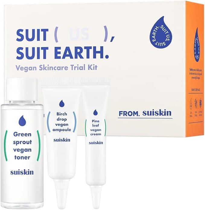 [Suiskin] Vegan skincare Trial kit (toner50ml + ampoule10ml+ cream10ml)