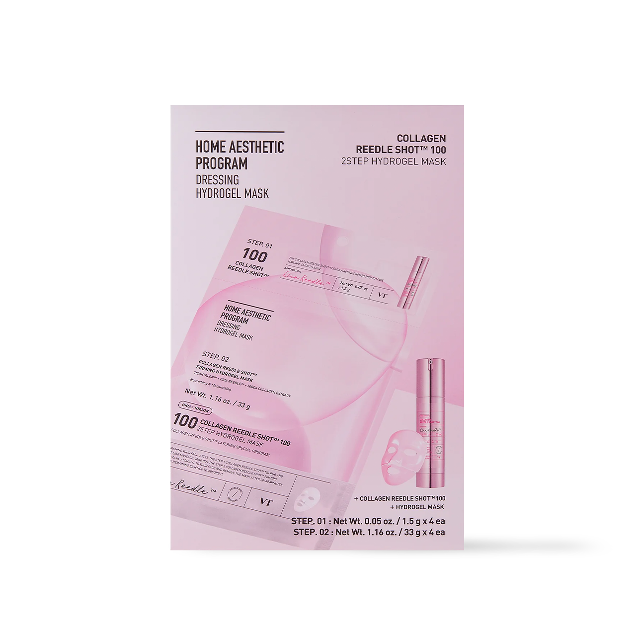 [VT Cosmetics] COLLAGEN Reedle Shot 100 2STEP Hydrogel Mask - 2type