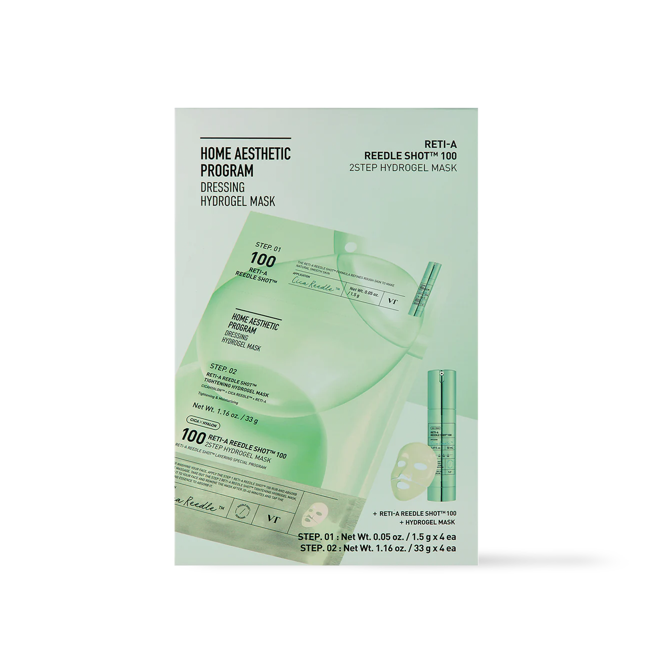 [VT Cosmetics] RETI-A Reedle Shot 100 2STEP Hydrogel Mask 4ea