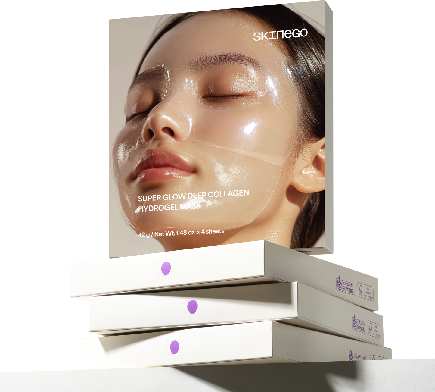[Skinego] Super Glow Deep Collagen Hydrogel Mask 8ea