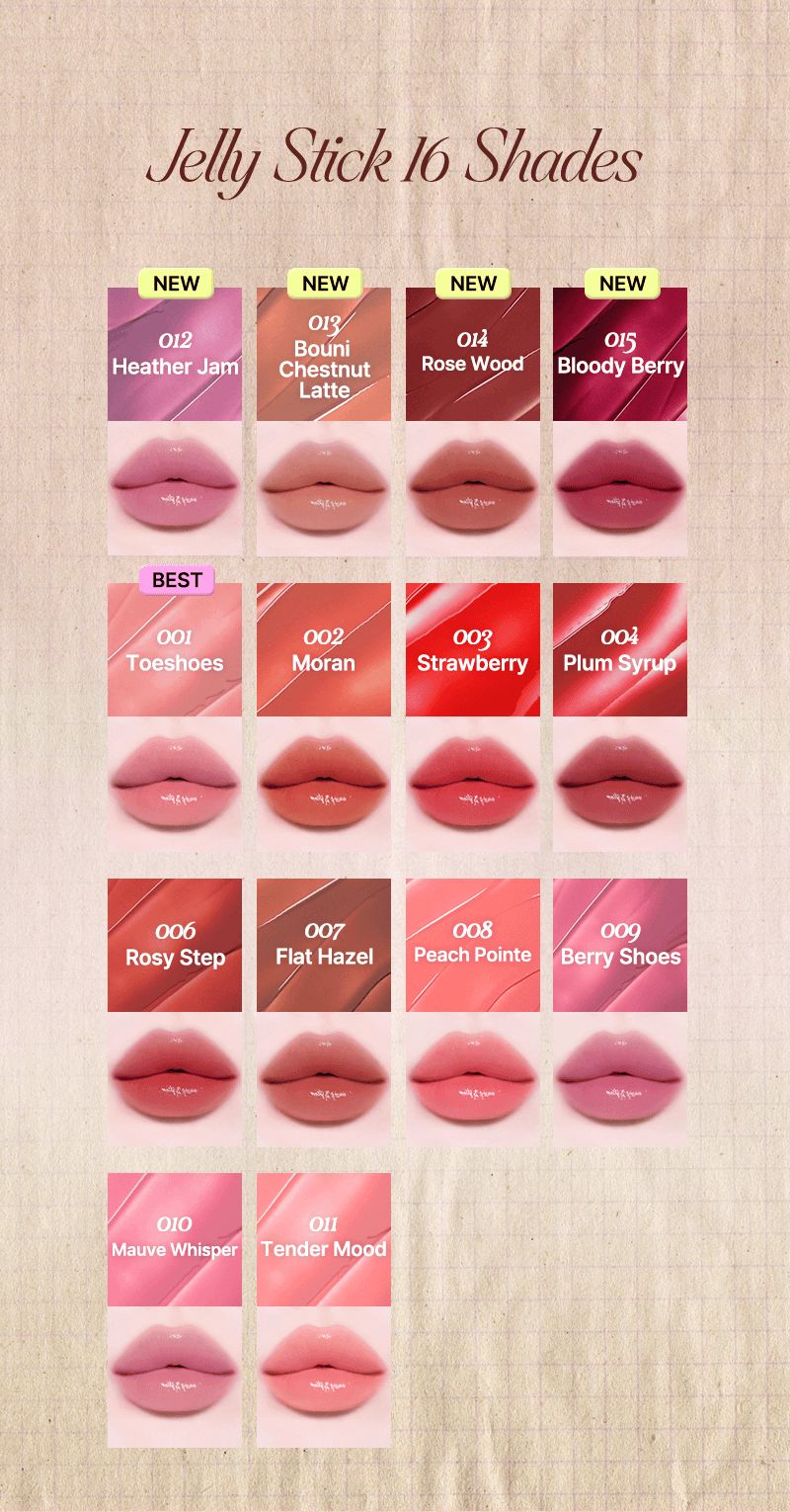 [Tiptoe] Jelly Stick 3.5g - 14 Colors