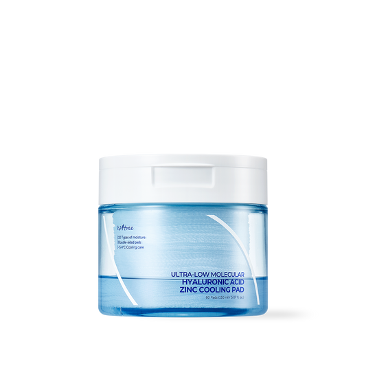 [Isntree] Ultra-Low Molecular Hyaluronic Acid Zinc Cooling Pad 150ml 60ea